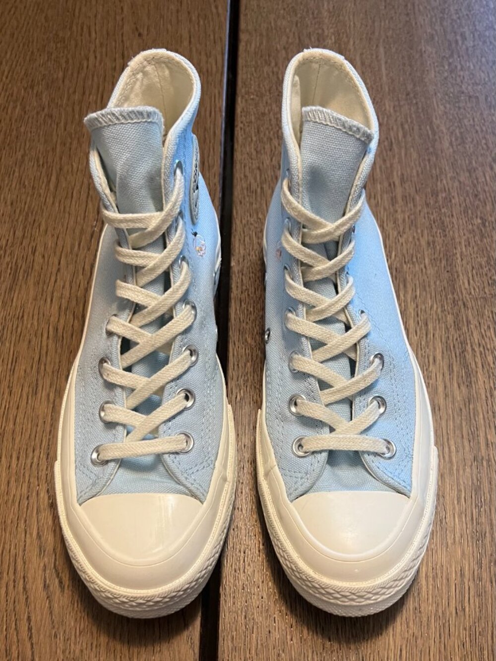 Converse Chuck 70 High Butterfly Wings Womens Size 7 Blue Embroidered